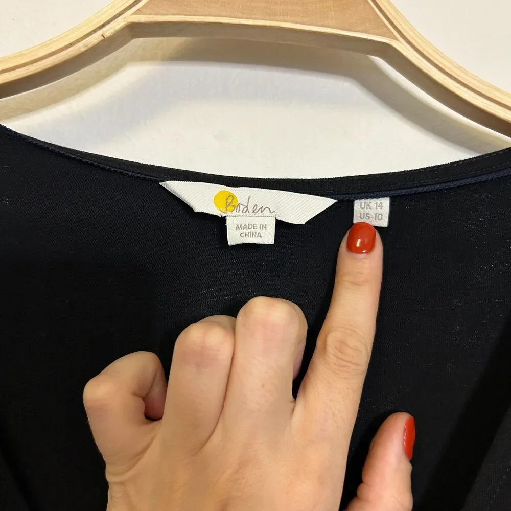 Boden Dress Black Fit & Flare Viscose Blend 10 Classic Work Office‎ Basic 10 - Picture 4 of 8